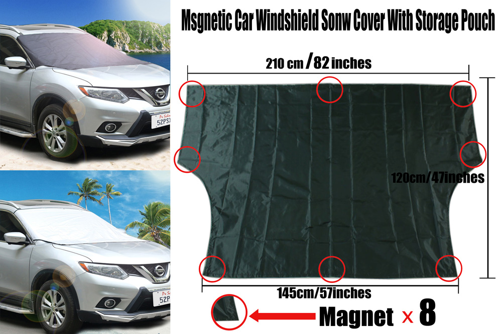 TZ-1012 Universal Car Windshield Snow Cover Truck SUV Ice Protector Sun Shield with Storage Pouch
