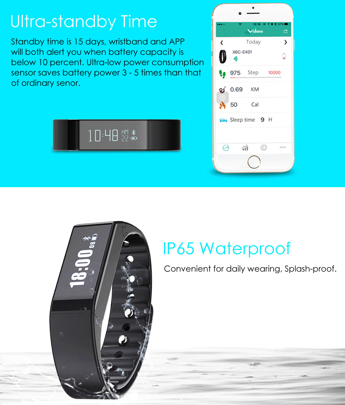 Vidonn X6S Cheetah Design Smart Watch Bluetooth Wristband