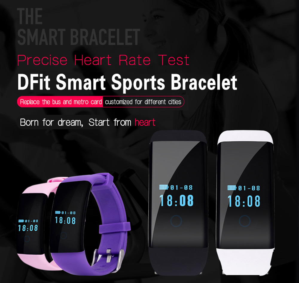 D21 Smart Bracelet Watch Bluetooth 4.0 SMS Reminder Sleep Tracker Calorie Burning Incoming Call Show for Sports