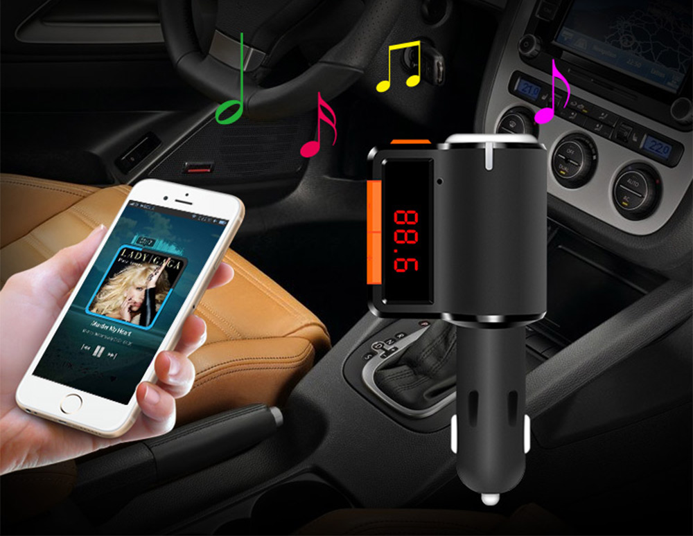 BC09 Bluetooth V2.1 Dual USB Car Kit MP3 Player Wireless FM Transmitter Modulator