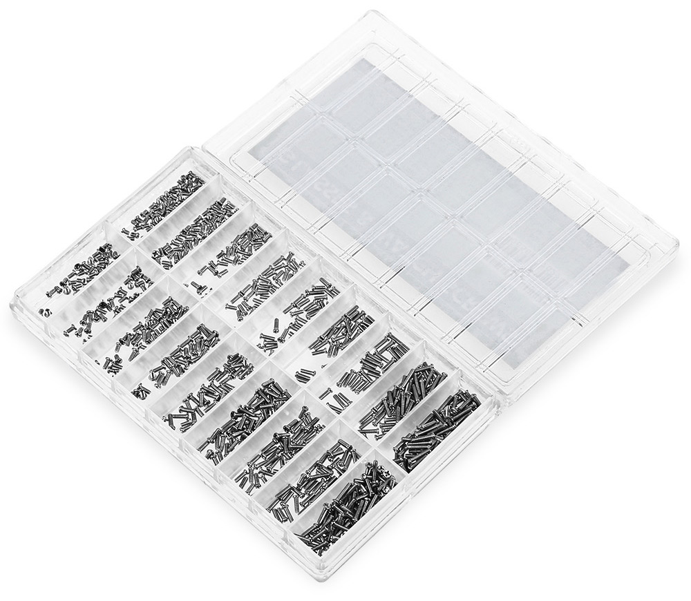 1000pcs Assorted Stainless Steel Precision Screws Kit for Glasses Watches