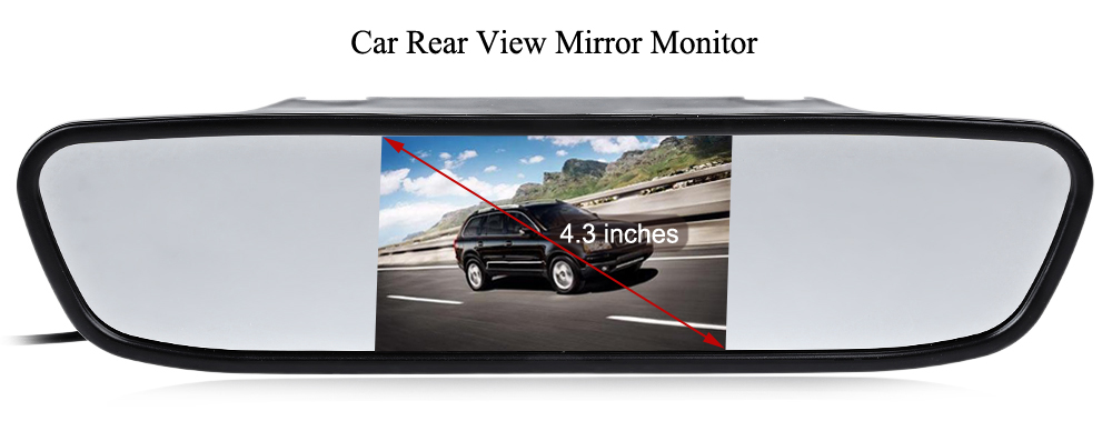 Universal 4.3 inch Color TFT LCD Parking Car Rear View Mirror Monitor
