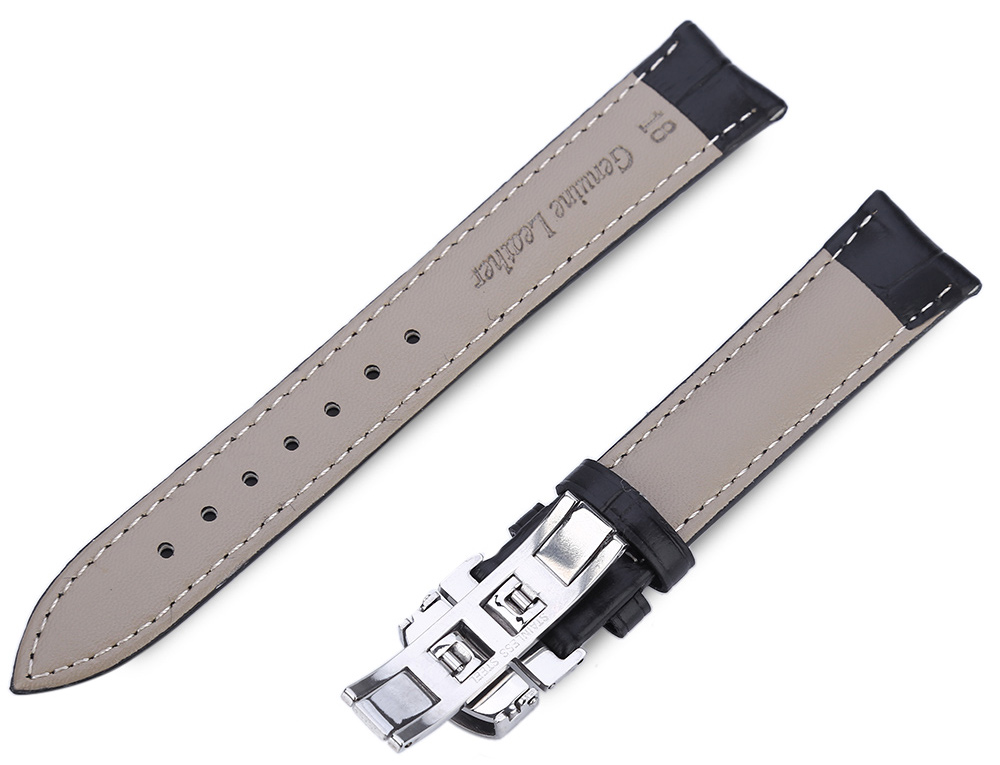 20MM Leather Watch Strap Butterfly Clasp Band