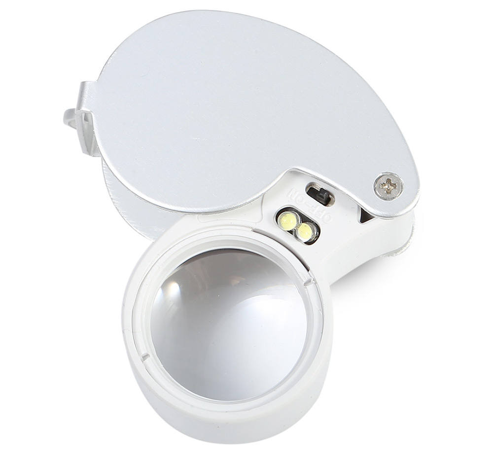 40X Magnification Folding Loupe Adjustable LED Light Magnifier