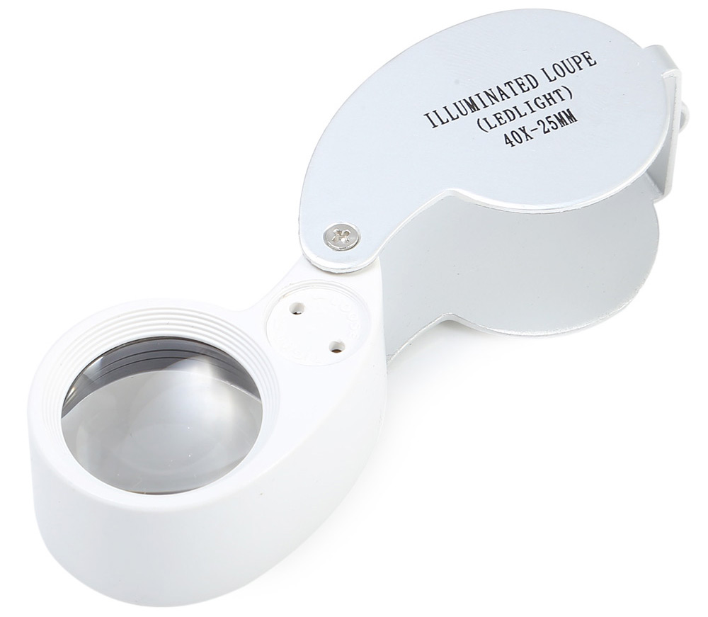 40X Magnification Folding Loupe Adjustable LED Light Magnifier