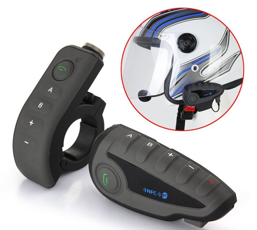 V8 Motorcycle Bluetooth V3.0 Helmet Headset Interphone Wireless 5 Riders Handsfree Headphone with Remote control