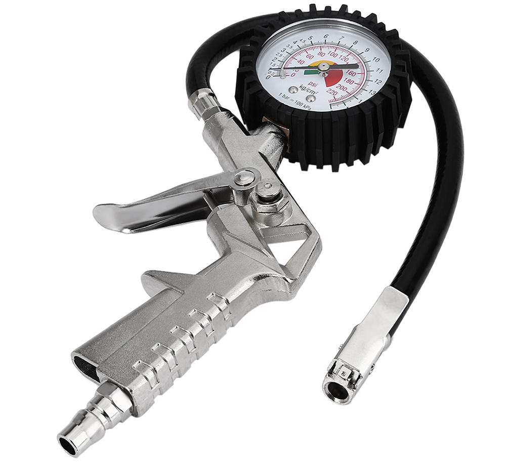 PCT - 8508 Car Motor Bike Tyre Tire Air Pressure Gauge Dial Meter Tester Tool Inflating Gun