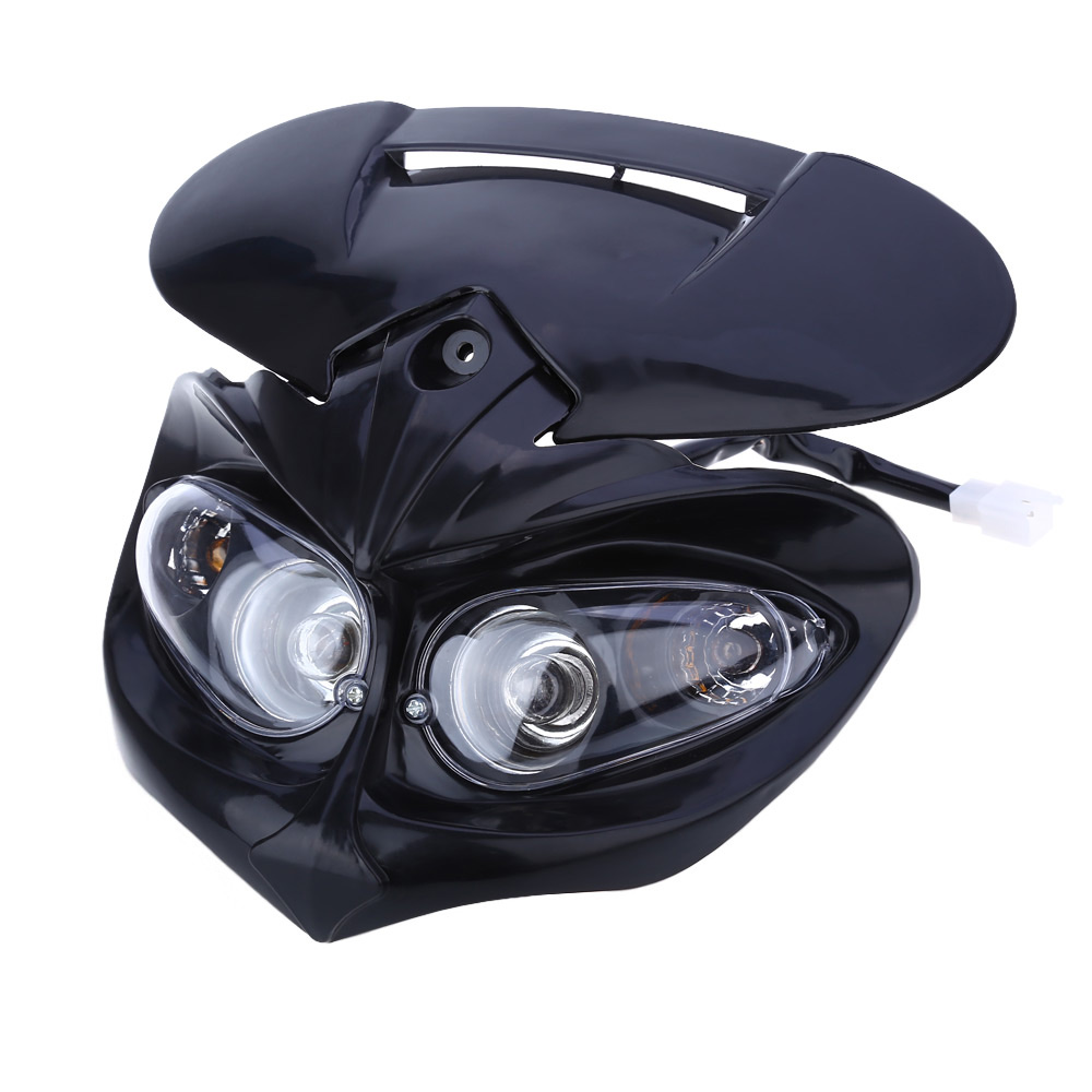 DC 12V Universal Motorcycle Dual Fairing Headlight 18W High Low