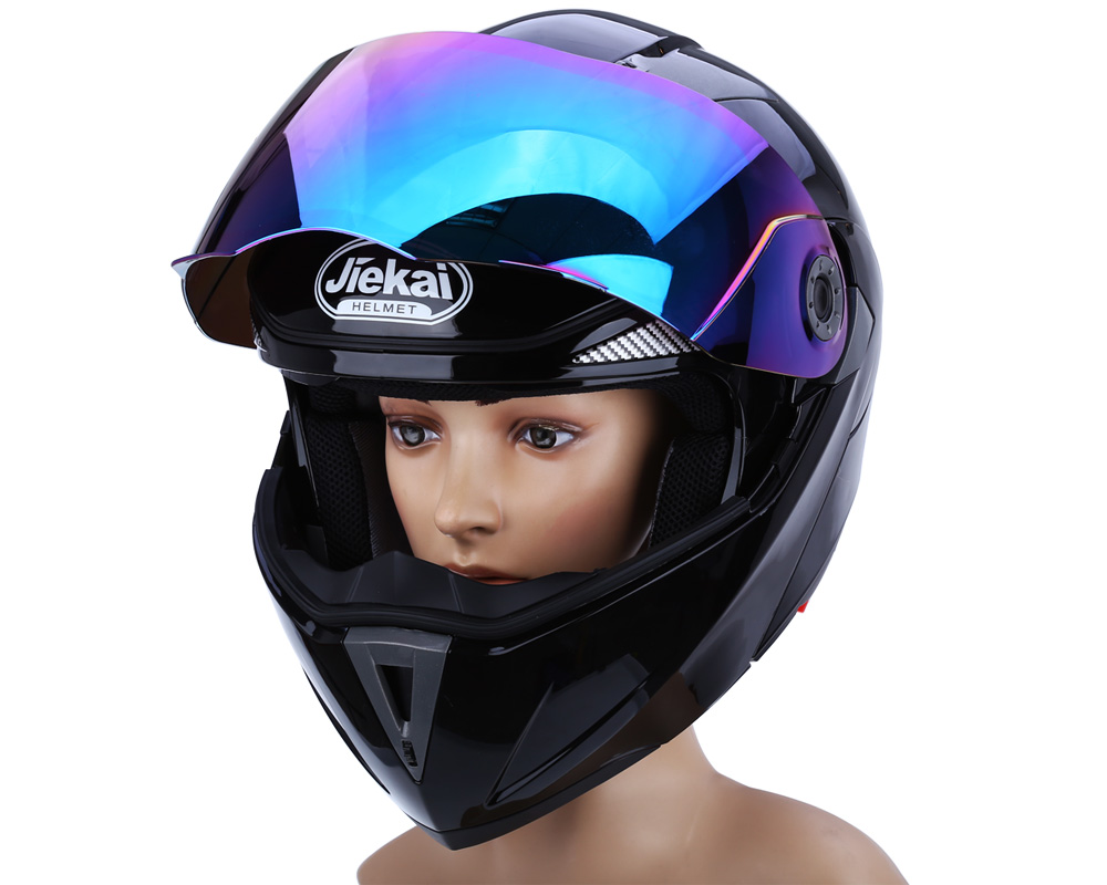 Full Face Motorcycle Helmet Dual Visor with Colorful Shield