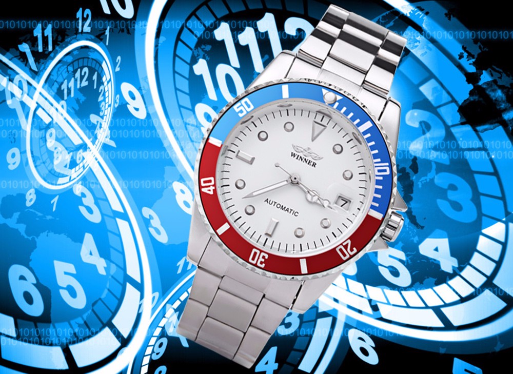 WINNER W042602 Male Automatic Mechanical Watch Date Display Luminous Wristwatch