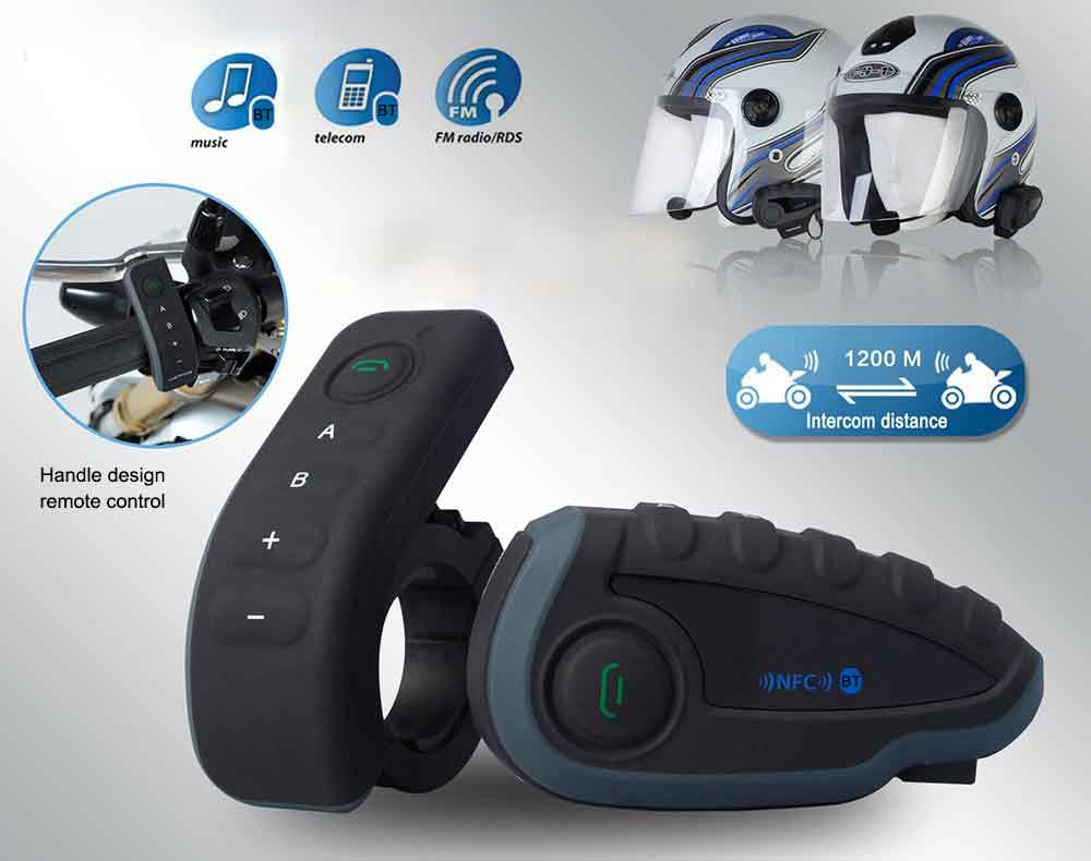V8 Motorcycle Bluetooth V3.0 Helmet Headset Interphone Wireless 5 Riders Handsfree Headphone with Remote control