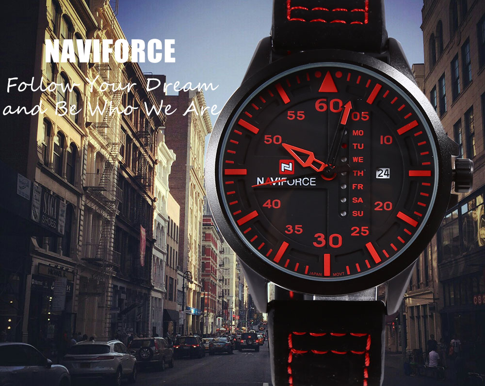 NAVIFORCE NF9074M Male Quartz Watch 3ATM Calendar Wristwatch