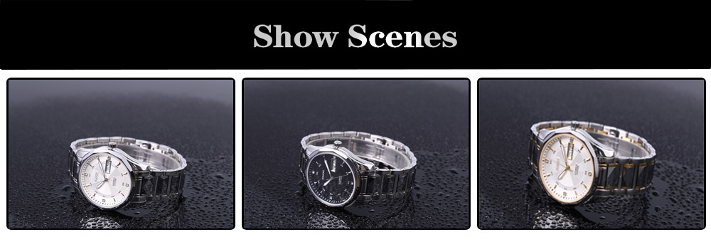 GUANQIN GJ16013 Men Automatic Mechanical Watch Dual Calendar 10ATM Wristwatch