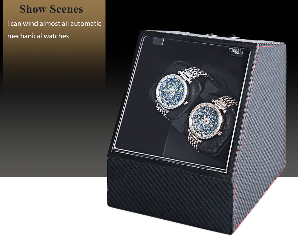 Auto Mute Watch Winder Irregular Shape Wristwatch Display Box Jewelry Storage Case with EU Plug