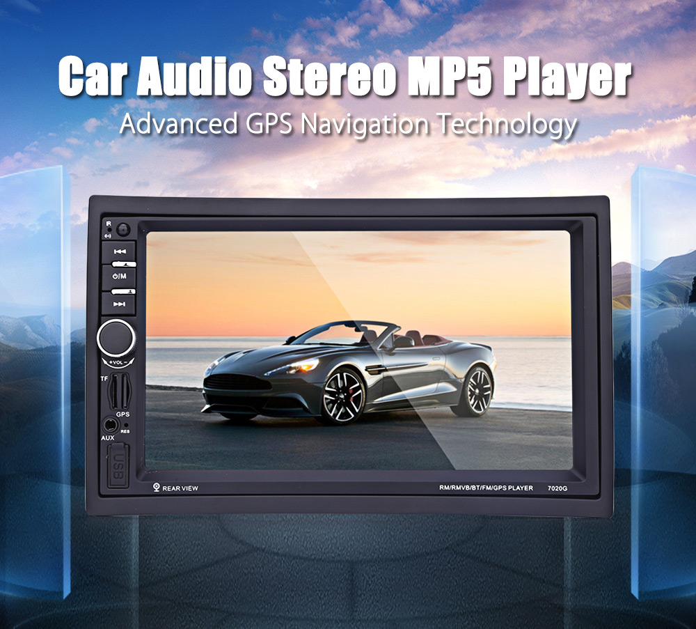 Refurbished 7020G 7 inch Car Audio Stereo MP5 Player 12V Auto Video Remote Control Rearview Camera GPS Navigation Function