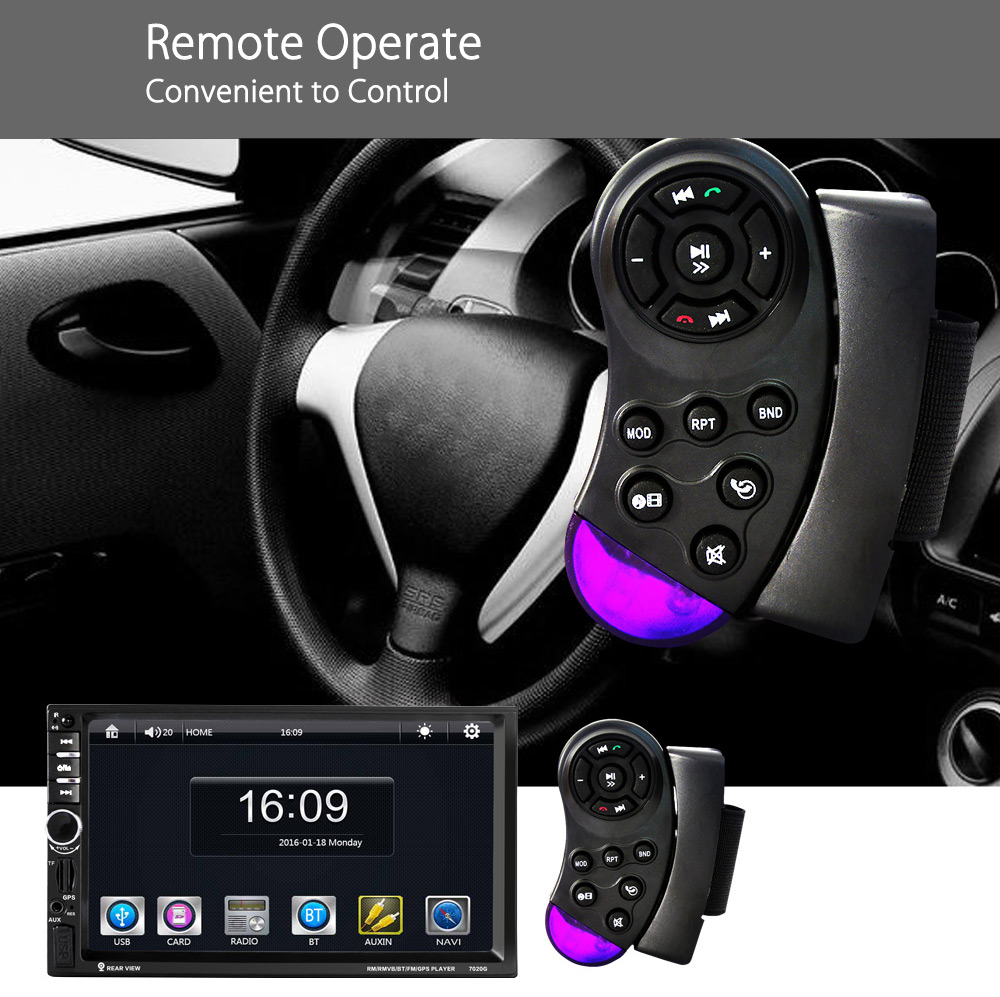Refurbished 7020G 7 inch Car Audio Stereo MP5 Player 12V Auto Video Remote Control Rearview Camera GPS Navigation Function