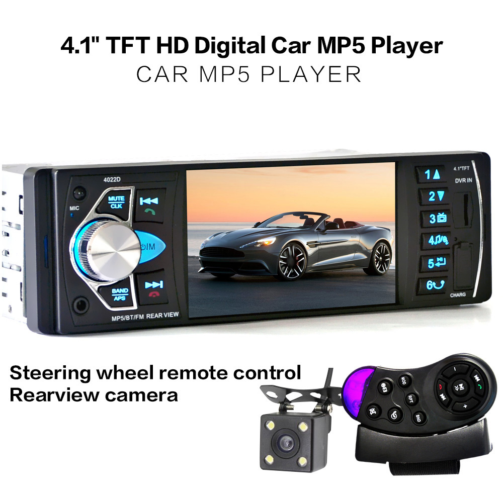 4022D 4.1 Inch Car MP5 Player Stereo Audio Bluetooth TFT Screen FM Station Video with Remote Control Camera