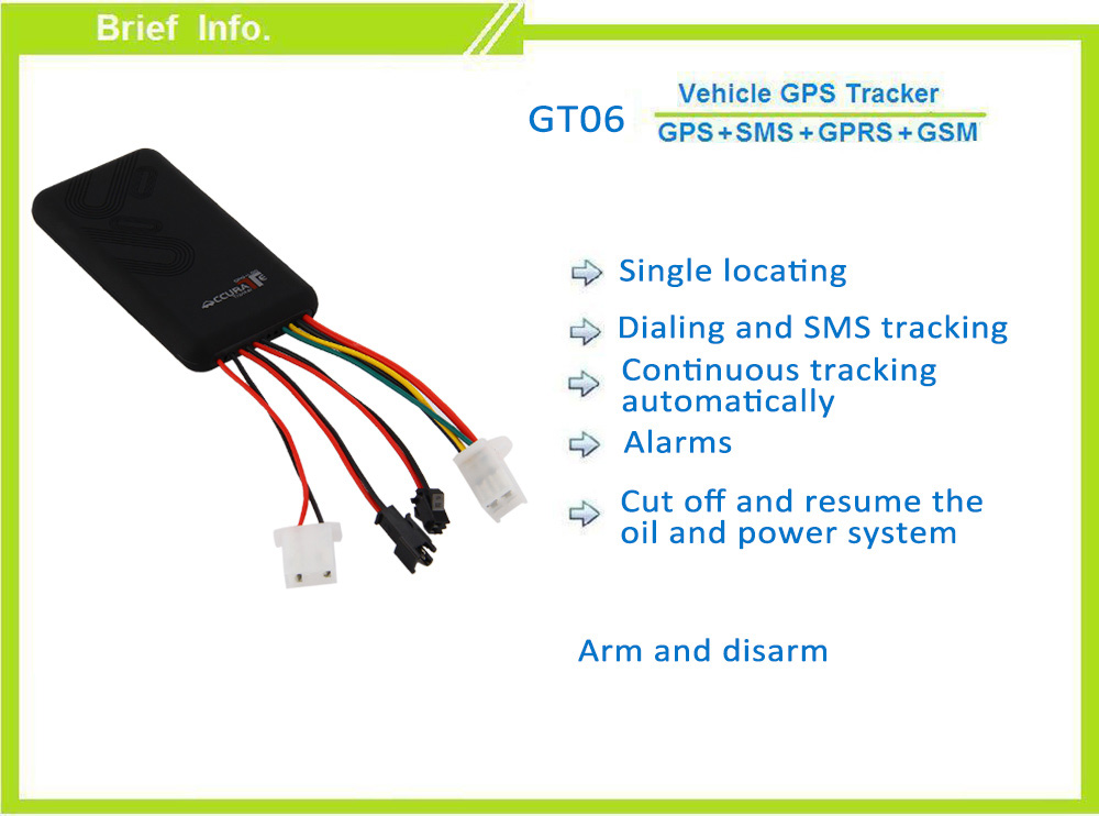 GT06 GPS SMS GPRS GSM Vehicle Tracker Locator Remote Control Tracking Alarm