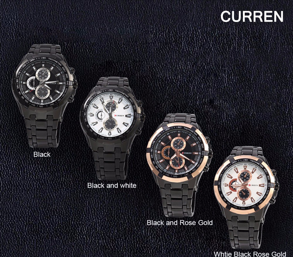 CURREN 8023 Men Quartz Watch Luminous Pointer Water Resistance Military Wristwatch
