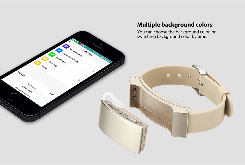 K2 Bluetooth 3.0 Smart Wristband with Bidirectional Anti-lost Remote Camera