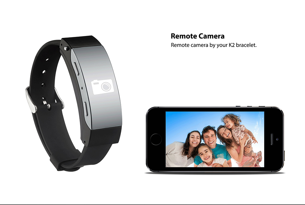 K2 Bluetooth 3.0 Smart Wristband with Bidirectional Anti-lost Remote Camera