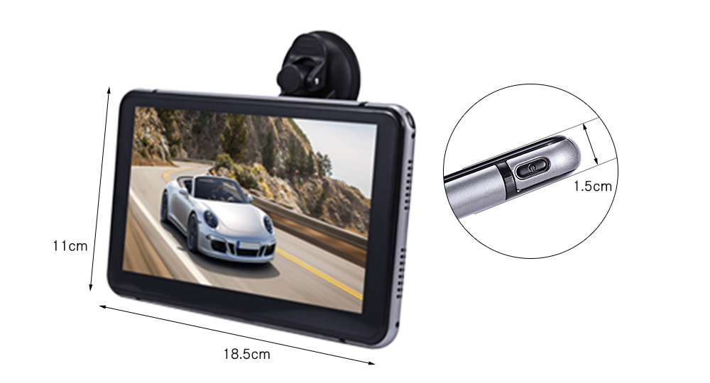 7 inch Vehicle Android DVR TFT Touch Screen WiFi HD 1080P Automobile Data Recorder with GPS Navigation