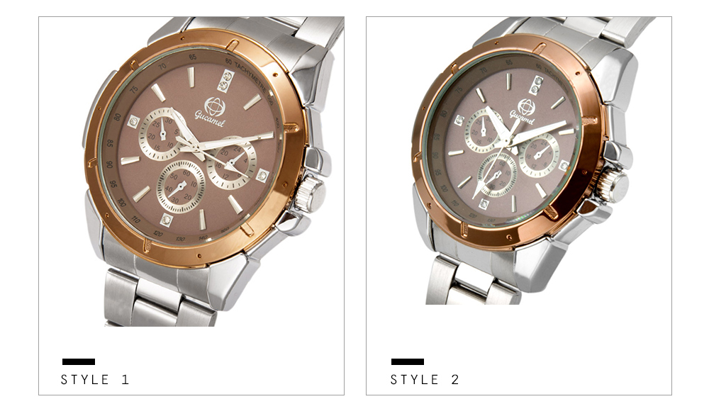 Gucamel BL056 Women Quartz Watch Decorative Sub-dial Wristwatch