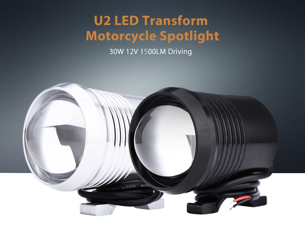30W 12V 1500LM U2 LED Transform Spotlight Driving Headlight Fog Lamp for Motorcycle