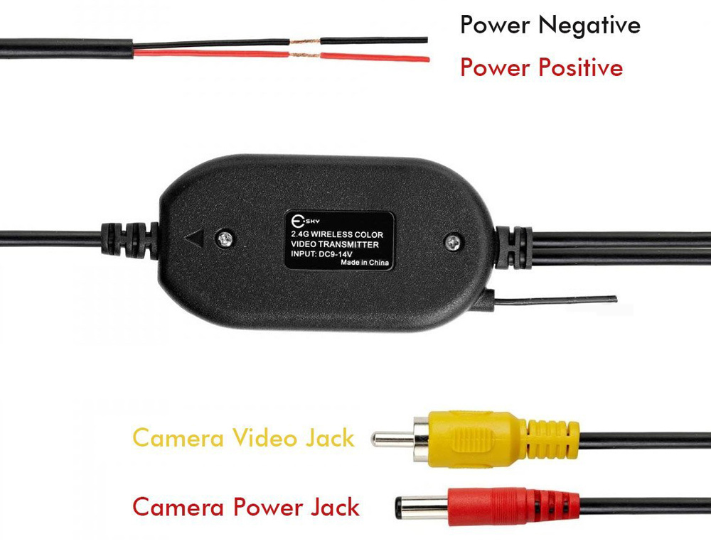 2.4G Wireless RCA Video Transmitter Receiver Kit for Car DVD Monitor Rear View Camera Reverse Backup