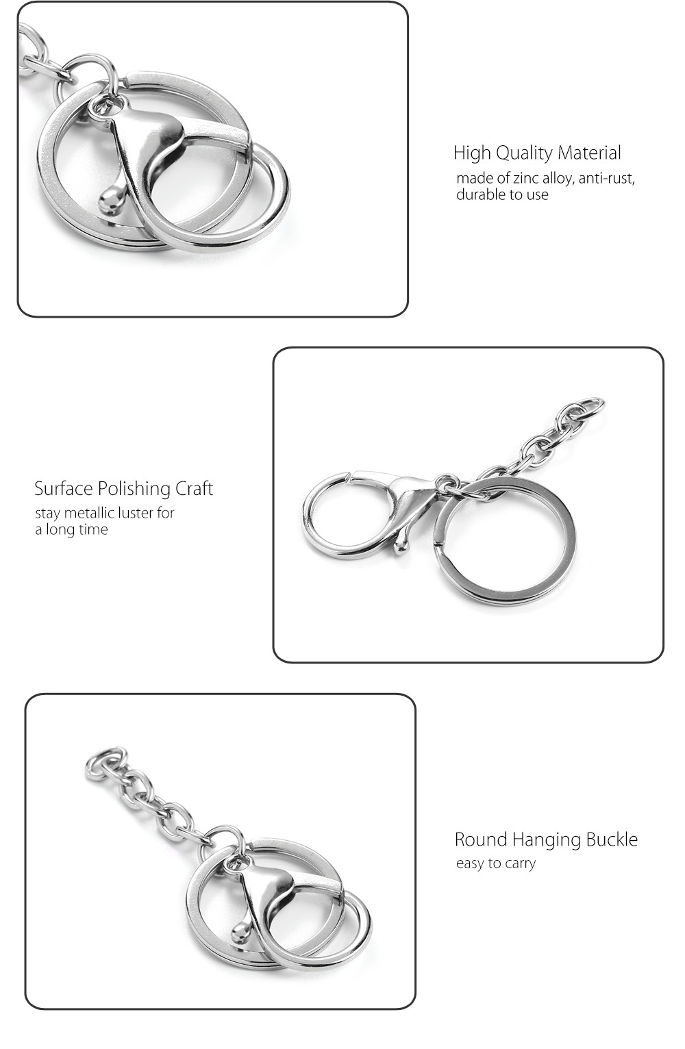 Zinc Alloy Car Key Ring with Lobster Clasp