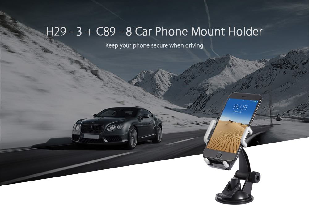 H29 - 3 + C89 - 8 Car Phone Mount Holder Windshield Dashboard