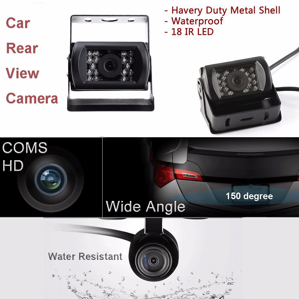 360 Degree Rotation 18 LED Night Vision IP68 Waterproof Car Rear View HD Parking Camera