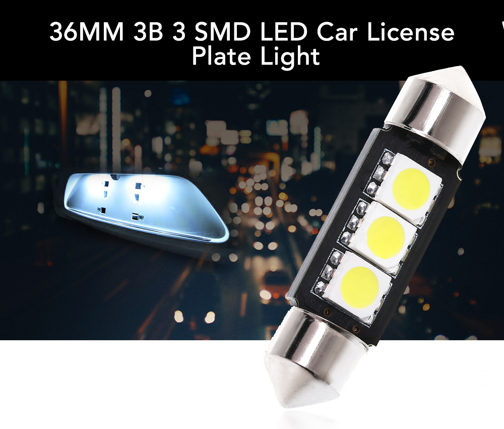 SCOE 36MM 3B 3 SMD LED Car Licence Plate Light Auto Interior Dome Lamp