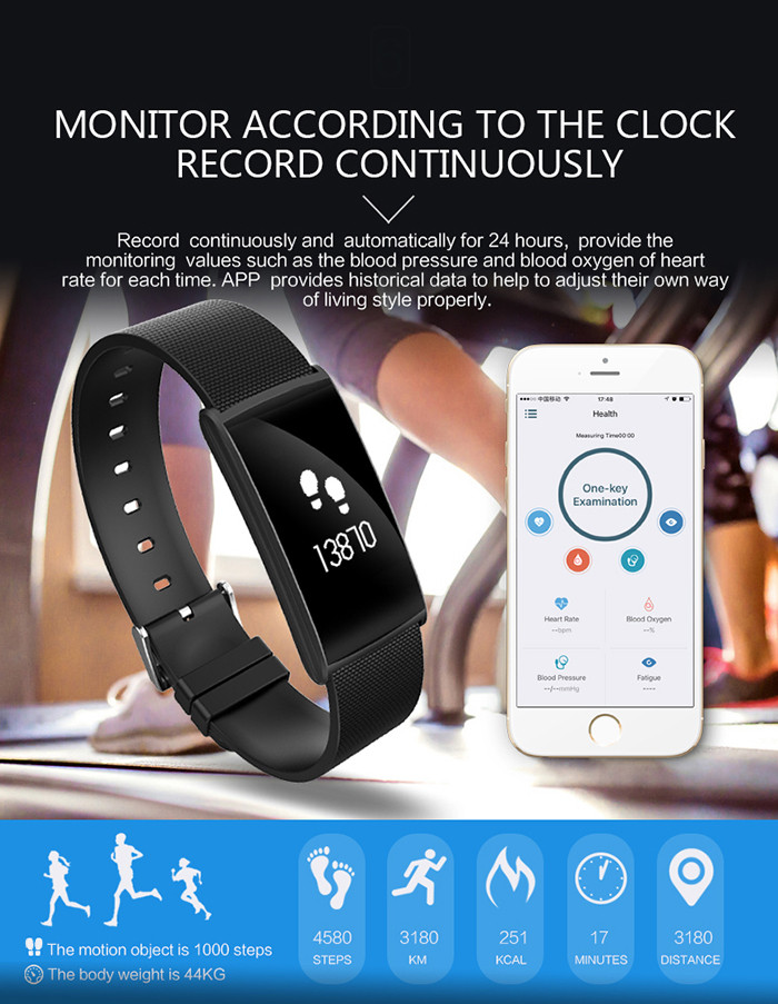 N108 Smartband Fitness Tracker Android iOS Compatible IP67 Waterproof Bluetooth 4.0 Heart Rate Monitor Remote Camera Sedentary Reminder
