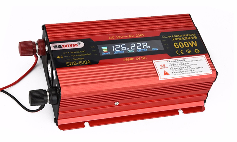 XUYUAN 600W DC 12V to AC 230V Solar Power Inverter Car Automotive Power Converter