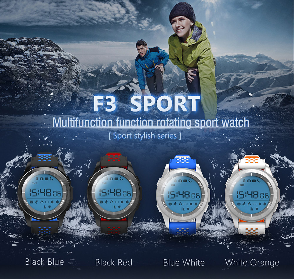NO.1 F3 Sports Smartwatch Bluetooth 4.0 IP68 Waterproof Remote Camera Sedentary Reminder Sleep Monitor Pedometer
