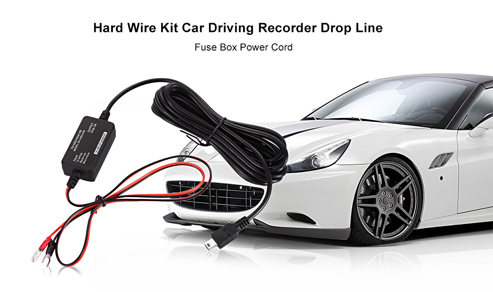 Hard Wire Kit Car Driving Recorder Drop Line Fuse Box Power Cord