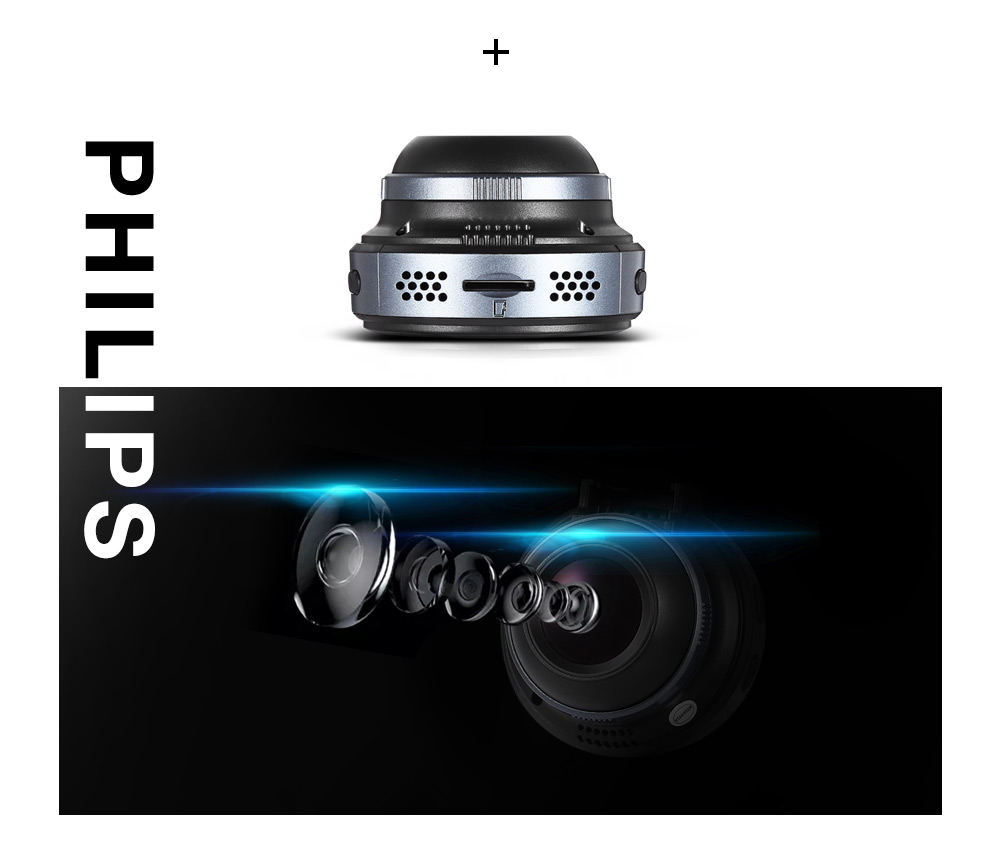 PHILIPS CVR108 1-inch Mini Dash Cam 1920 x 1080P HD Driving Recorder