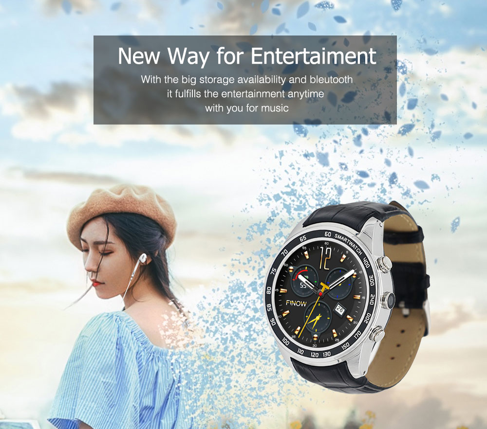 FINOW Q7 Plus 3G Smartwatch Phone 1.3 inch Android 5.1 MTK6580 1.3GHz Quad Core 8GB ROM 0.4MP Camera Pedometer GPS