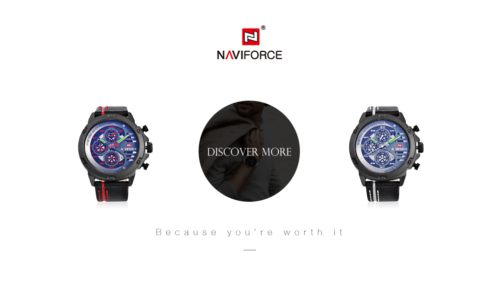 NAVIFORCE 9110 Male Quartz Watch 24-hour Date Day Display Men Wristwatch