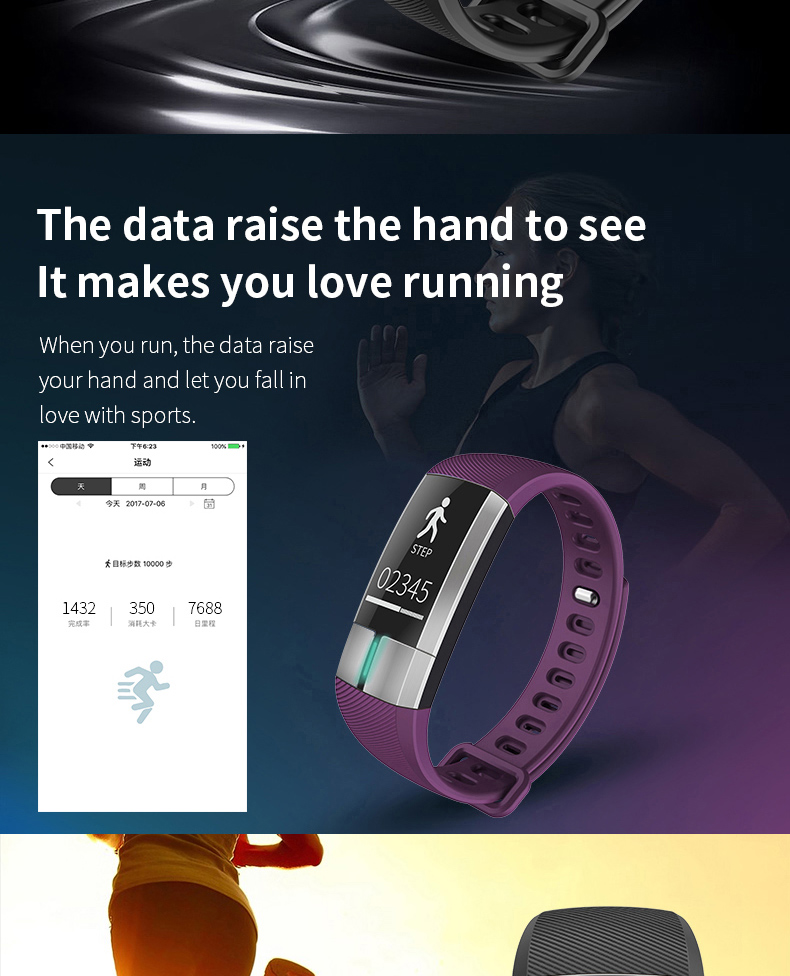 G20 Heart Rate Blood Pressure Monitor Smart Wristband Fitness Sport Bracelet Touch Pulsometer ECG Monitor
