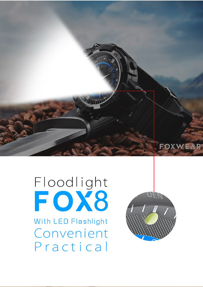 FOXWEAR FOX8 Smartwatch 16GB RAM Night Vision Compass Flashlight WiFi Video