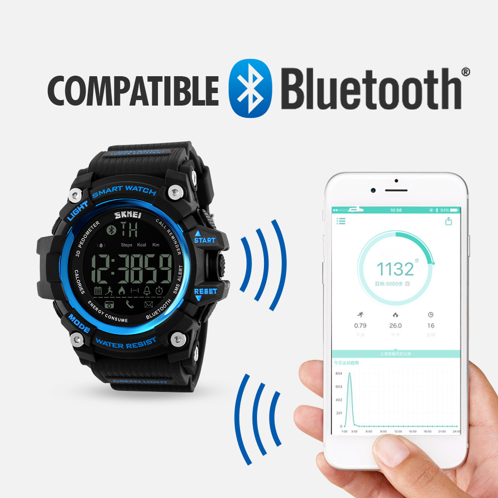 Bluetooth Smart Pedometer Reminder Support Sports Electronic Watch