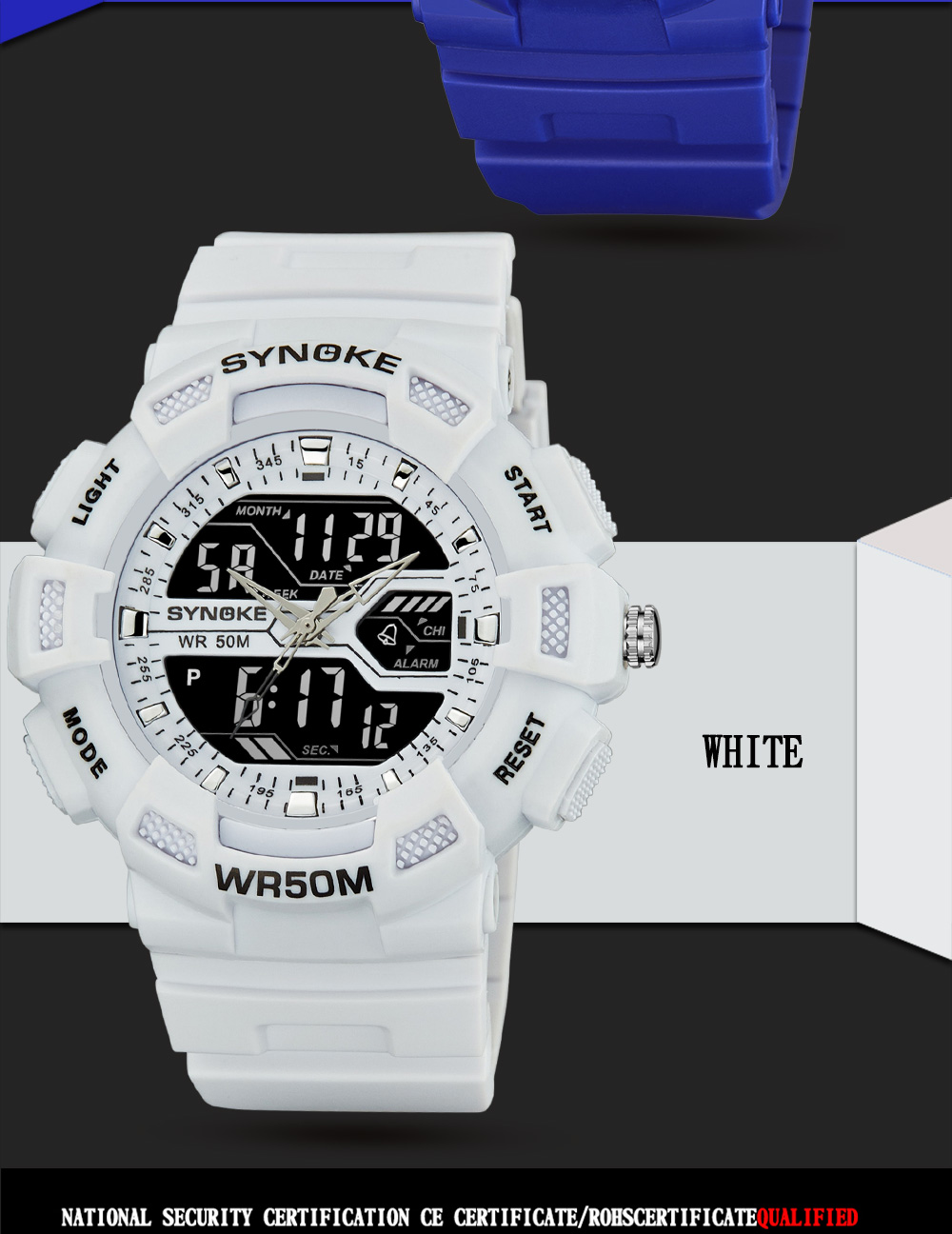 Synoke Outdoor Sports Multi-function Waterproof Watch Men Luminous Watch