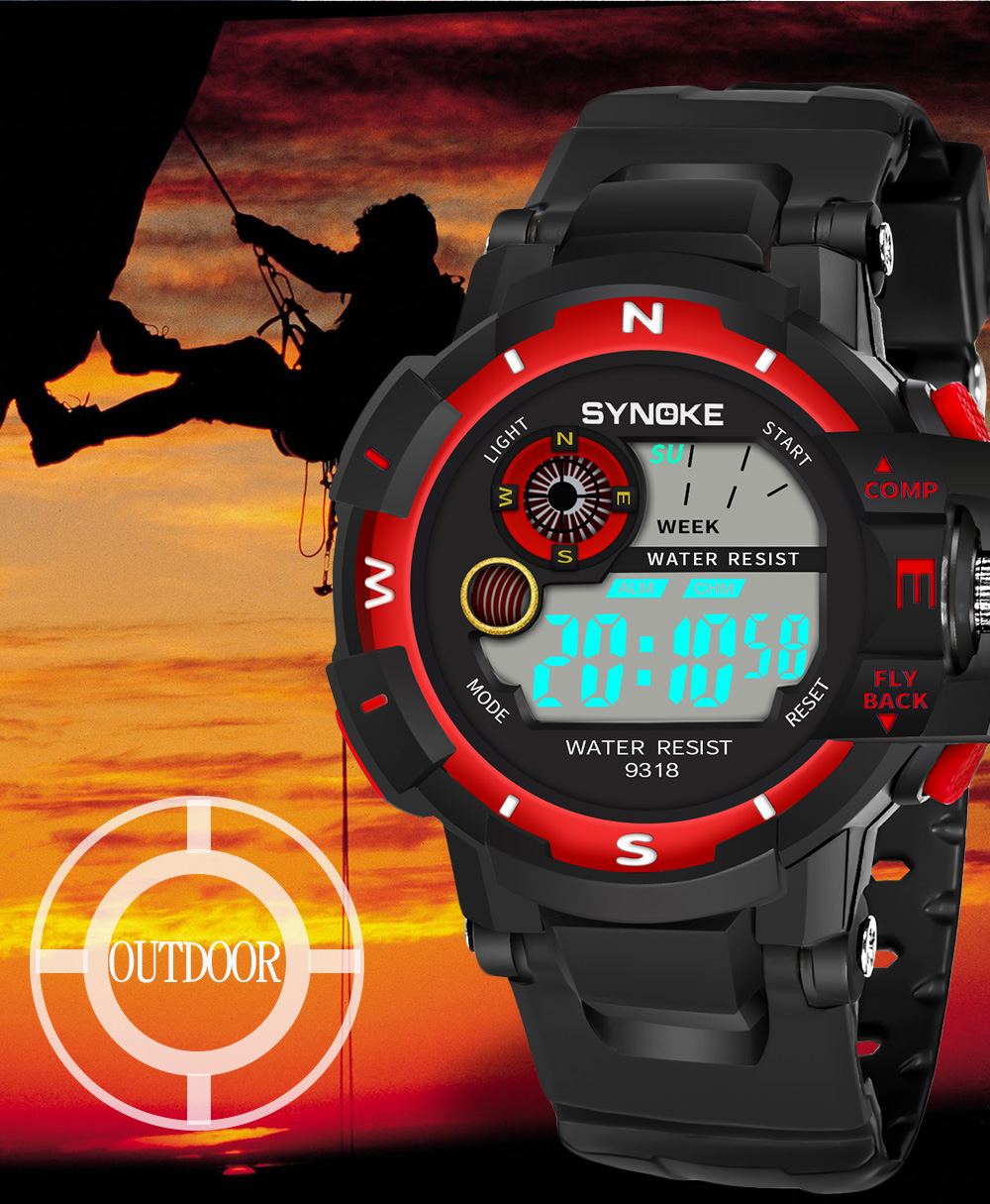 SYNOKE 9318 Outdoor Sports Electronic Watch Waterproof Electronic Watch