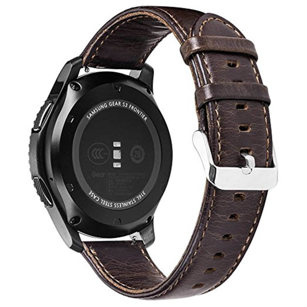 Genuine Leather Retro Cowhide Smart Watch Band with Quick Release Pin for Samsung Gear S3 Frontier / Classic