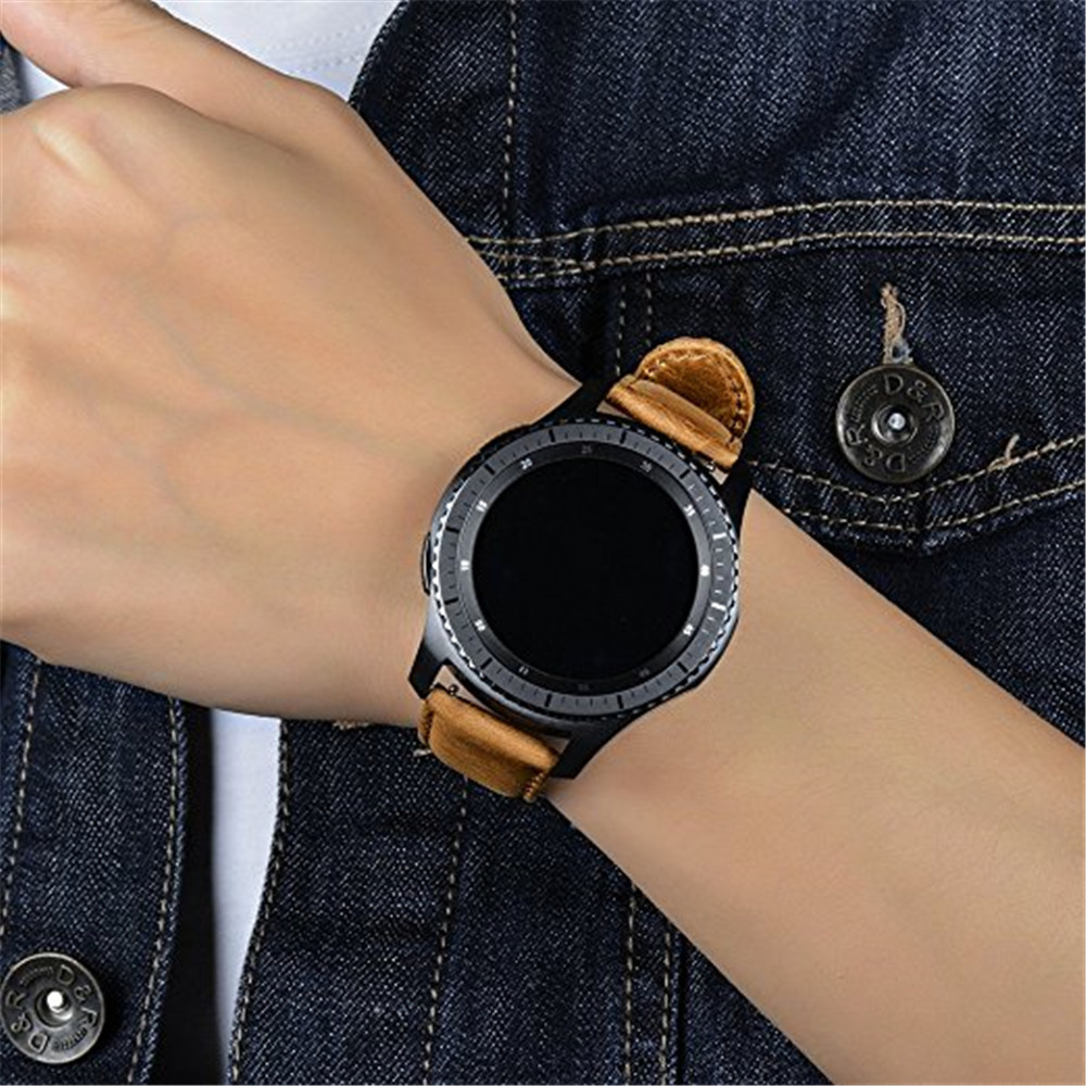 Genuine Leather Retro Cowhide Smart Watch Band with Quick Release Pin for Samsung Gear S3 Frontier / Classic