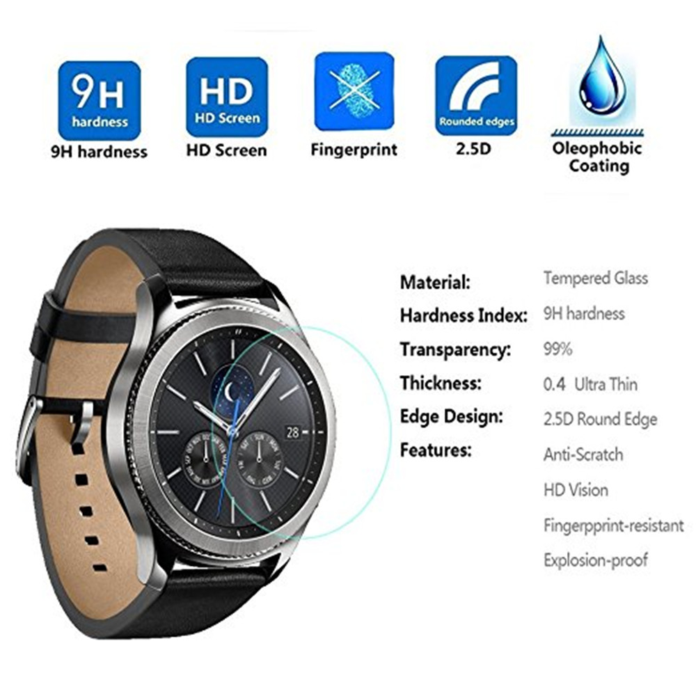9H Hardness Waterproof Tempered Glass Screen Protector for Gear S3 Frontier / Classic
