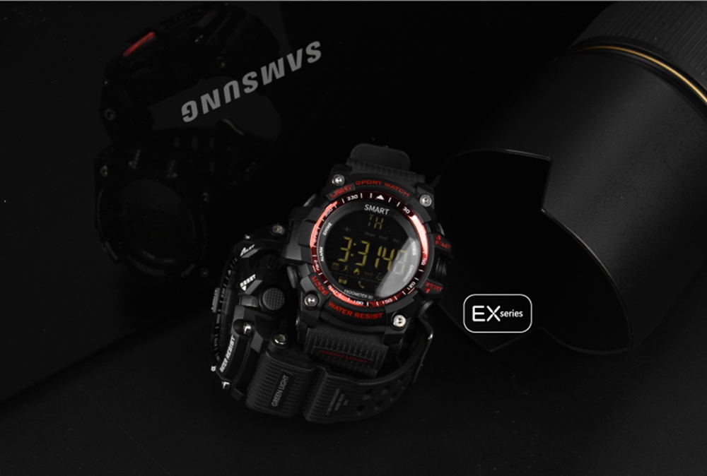 ST 12 Men's Digital BluetoothSports Watch LED Screen Large Face Military Watches and Waterproof Casual Luminous Stopwatch Alarm Simple Army Watch IP68 SMS Notifier Pedometer for IOS and Android