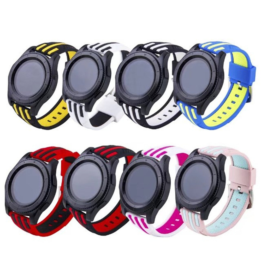 22mm Double Color Striped Silicone Strap for Samsung Gear S3 Frontier / Classic